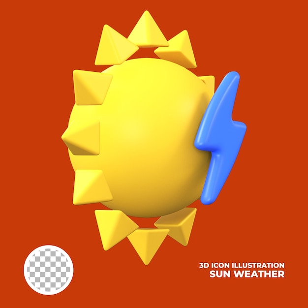 PSD 3d icon illustration sun weather