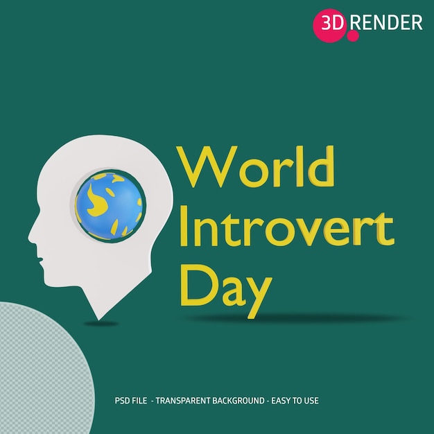 3d icon Introvert Day