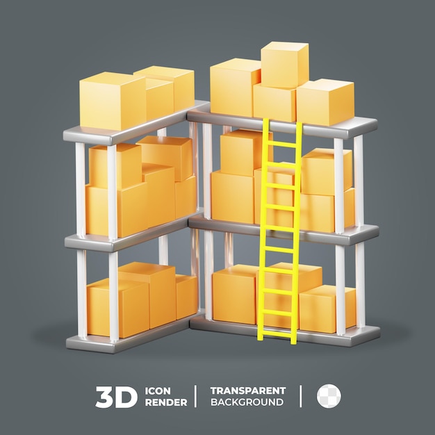 PSD 3d icon manufacture logistic