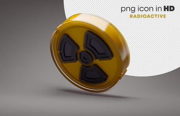 PSD 3d icon with transparent background - radioactive (left-down)