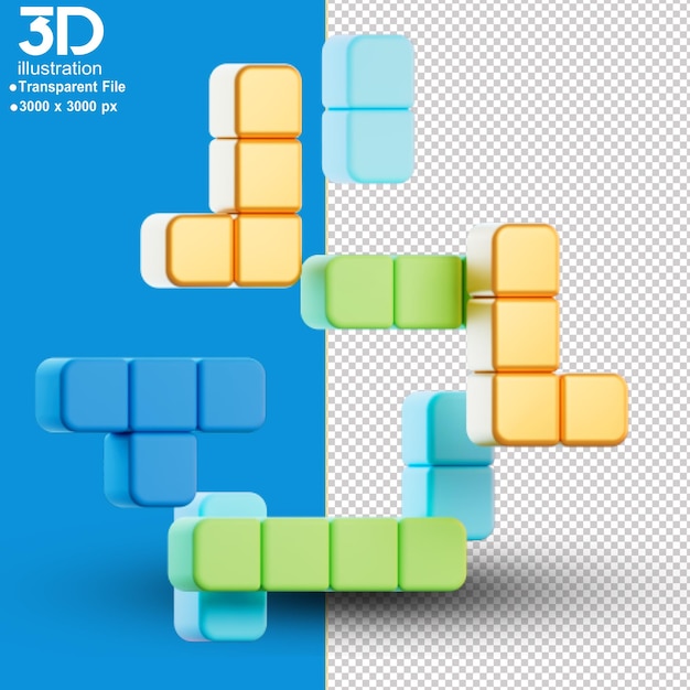 PSD 3d icons blocks icon isolated 3d render illustration