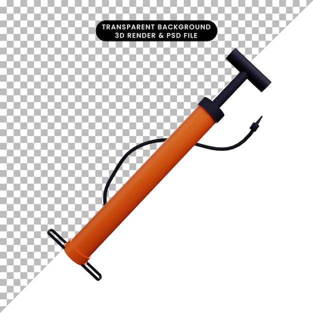 PSD 3d illustration of automotive parts stuff manual hand pump