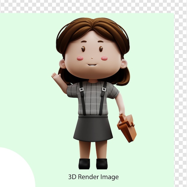 3d illustration cartoon character businesswoman