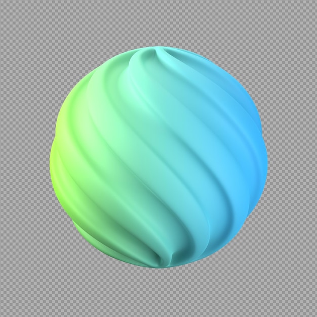 PSD 3d illustration of a colorful bowling ball circle in shape in clear background