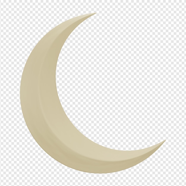 3d illustration of crescent moon icon psd