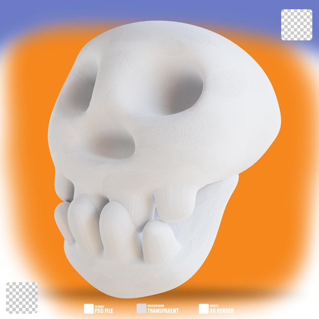 3d illustration cute skull