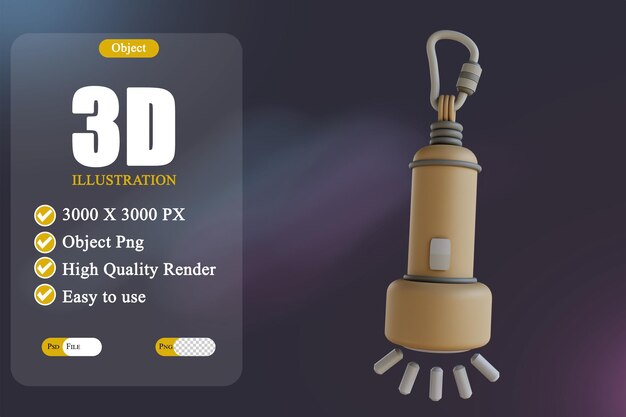 3D Illustration flashlight 2