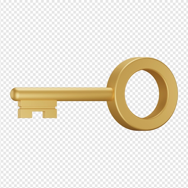 3d illustration of key icon psd