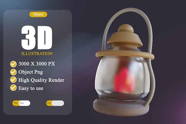 3D Illustration lantern 3