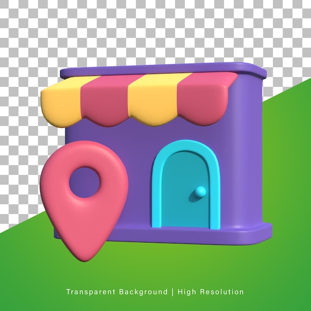 3D illustration of location store