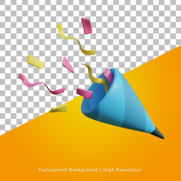 3D illustration of new year confetti