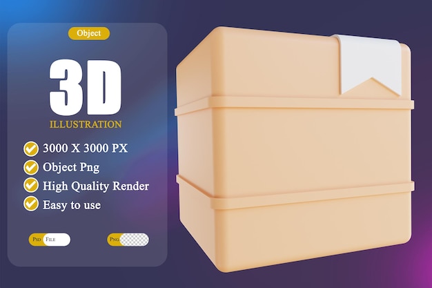 3D illustration package box 2