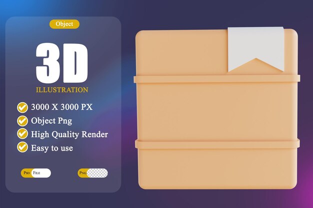 3D illustration package box 3