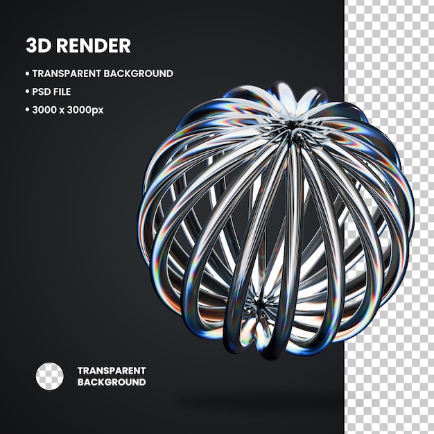 PSD 3d illustration round abstract shape