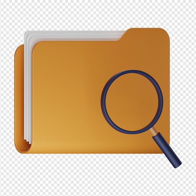 3d illustration of search folder icon psd