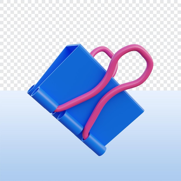 PSD 3d illustration stationary binder clip