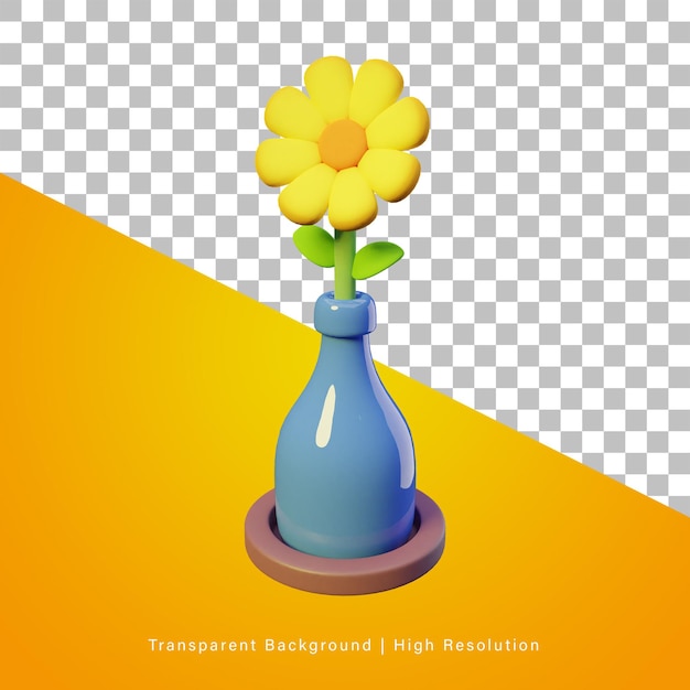 3D illustration of sunflower bottle