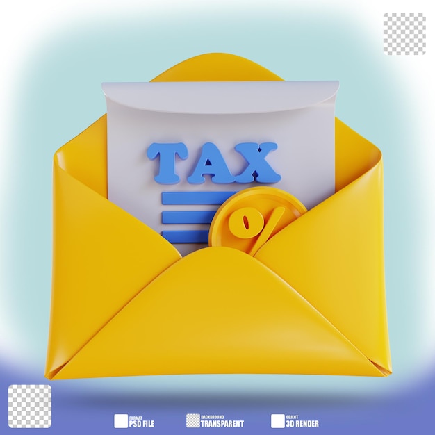 3D illustration tax email