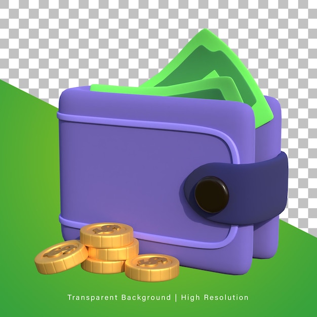 3D illustration of wallet