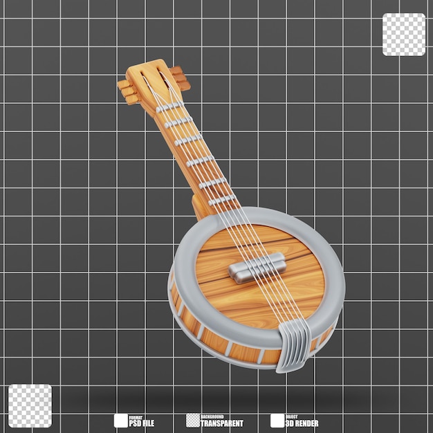 PSD 3d ilustracja banjo