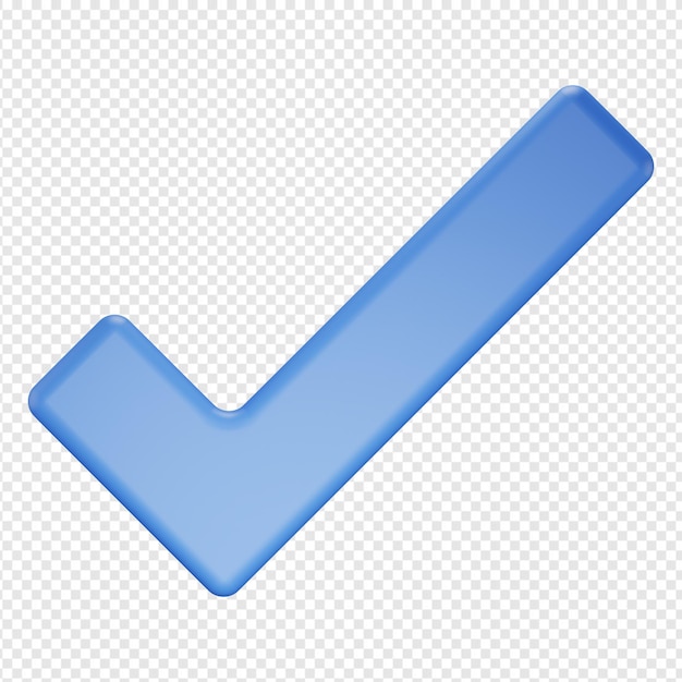 3d isolated render of check icon psd