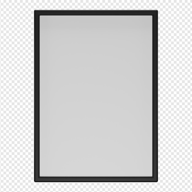 3d isolated render of frame icon psd