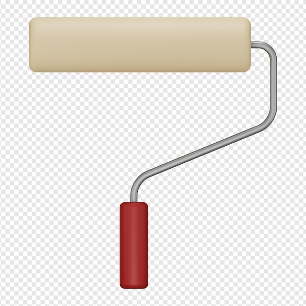 3d isolated render of paint roller icon psd