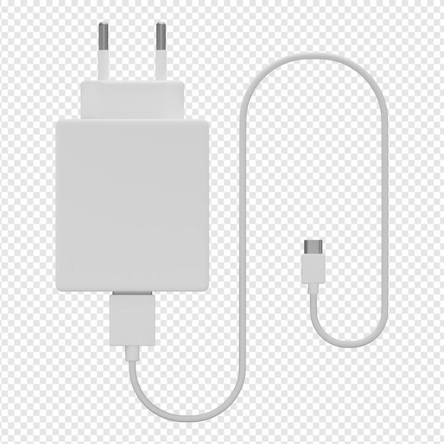 3d isolated render of phone charger icon psd