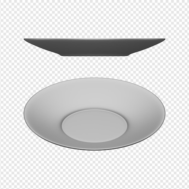 3d isolated render of plate icon psd