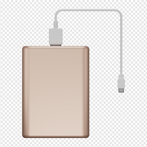 3d isolated render of power bank icon psd