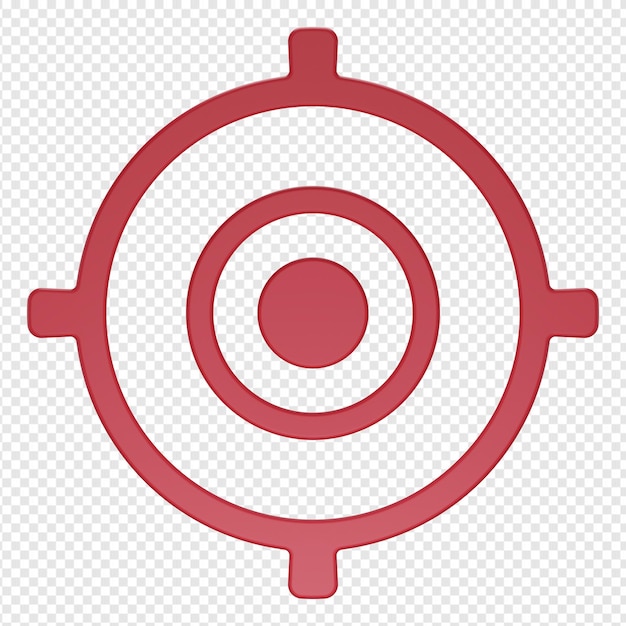 3d isolated render of target icon psd