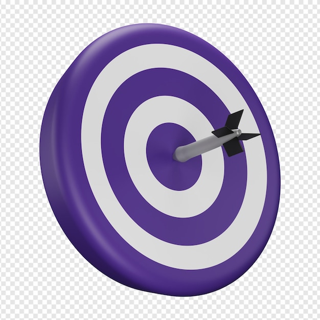 3d isolated render of target icon psd