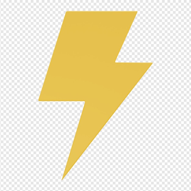 3d isolated render of thunder icon psd