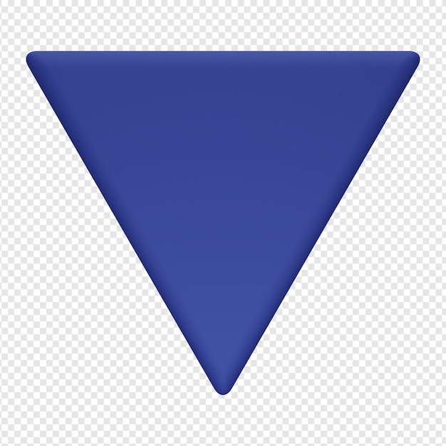 3d isolated render of triangle sign icon psd