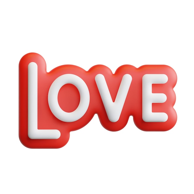 3D Love Social media slang sticker high quality render illustration icon