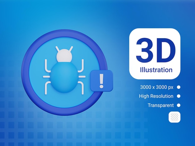 3d malware icon