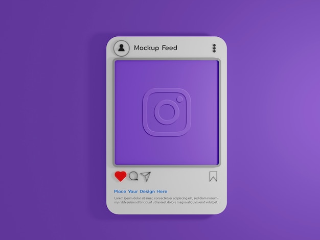 3d mock-up social media post