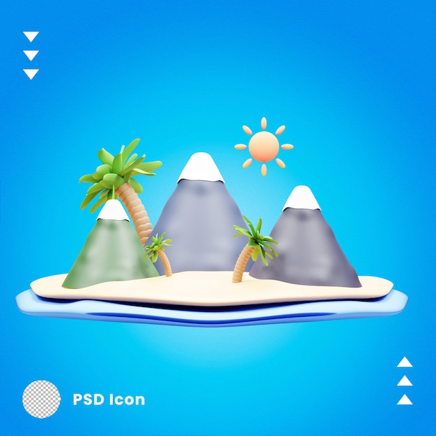 3d mountain icon illustration isolated or 3d render of mountain icon illustation