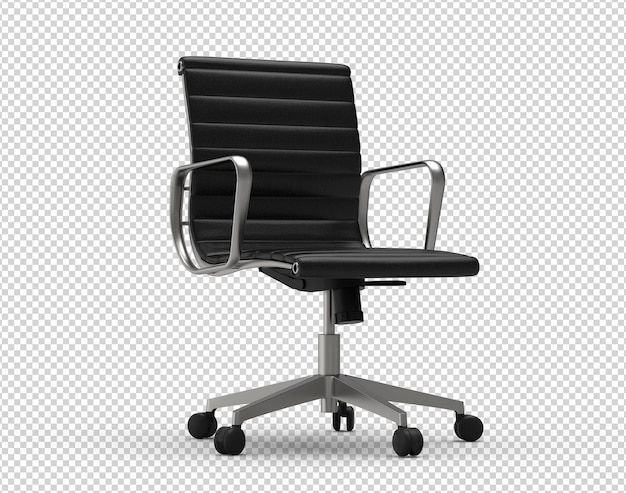 3D office chair isolated on transparent background