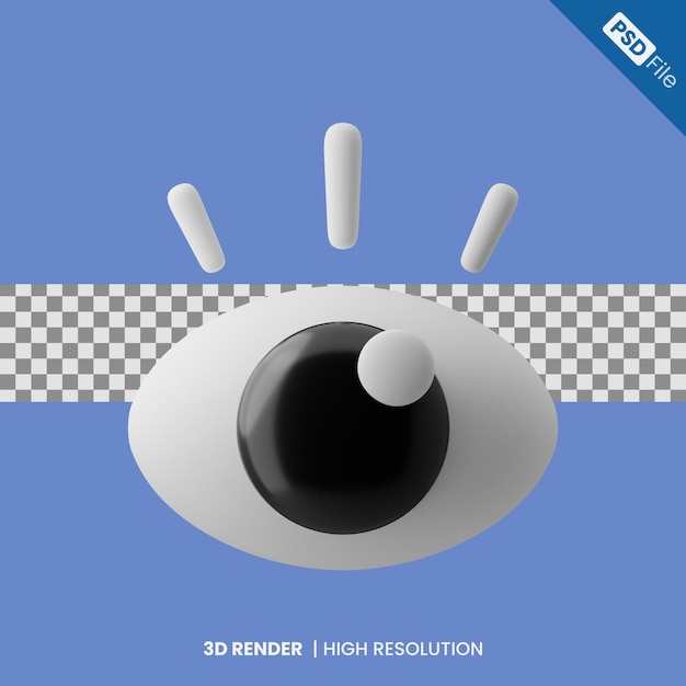 PSD 3d oog pictogram illustratie