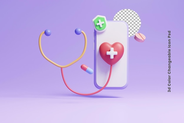 3d patient heart checkup concept icon