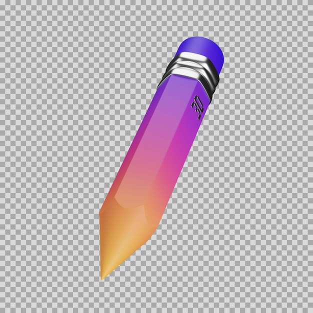 PSD 3d pencil dynamic gradient icon