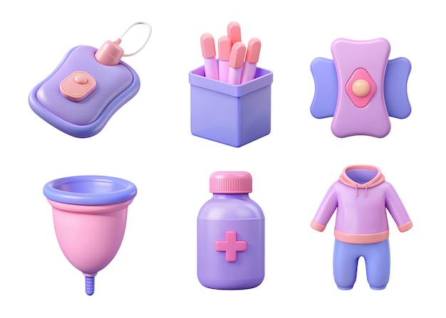 PSD 3d period icons