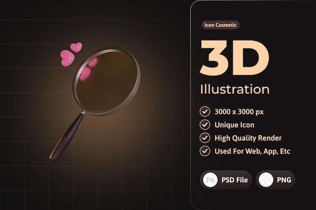 3D-pictogram cosmetische luxe, handspiegel