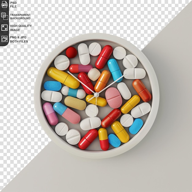 PSD 3d pills drug isolated on transparent background