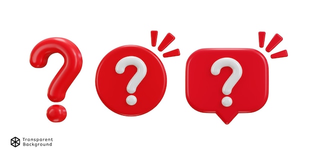 PSD 3d question mark icon on a asking faq and qna answer solution information having on a question mark