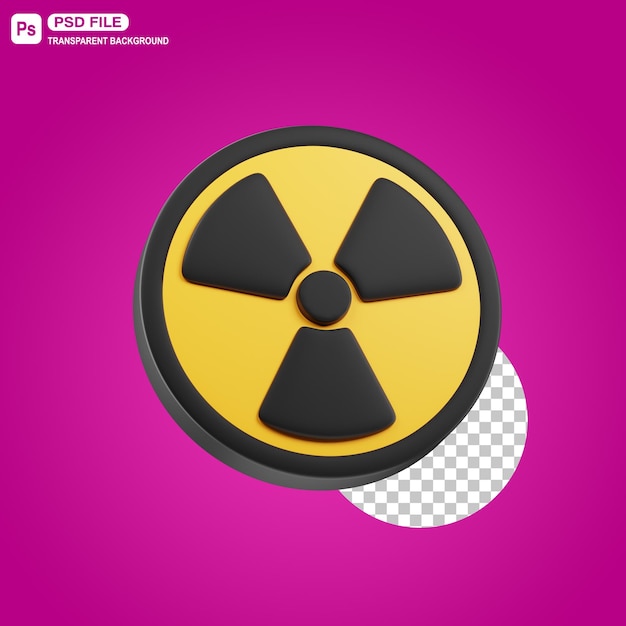 PSD 3d radiation symbol sign illustration