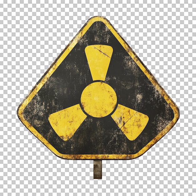 PSD 3d radioactive sign on transparent background