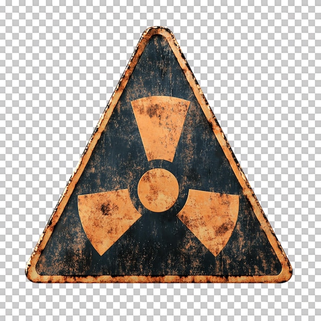 PSD 3d radioactive sign on transparent background