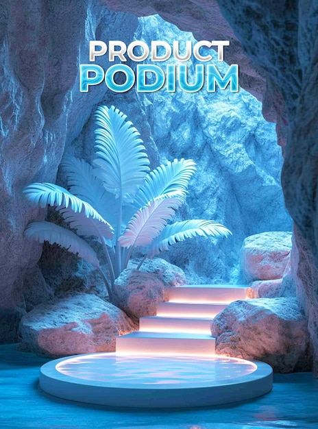 3d realistic podium background for product display